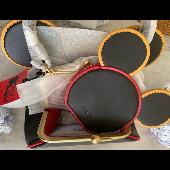 NWT 2 piece Coach Disney Keith Haring kisslock set - Picture 8 of 14